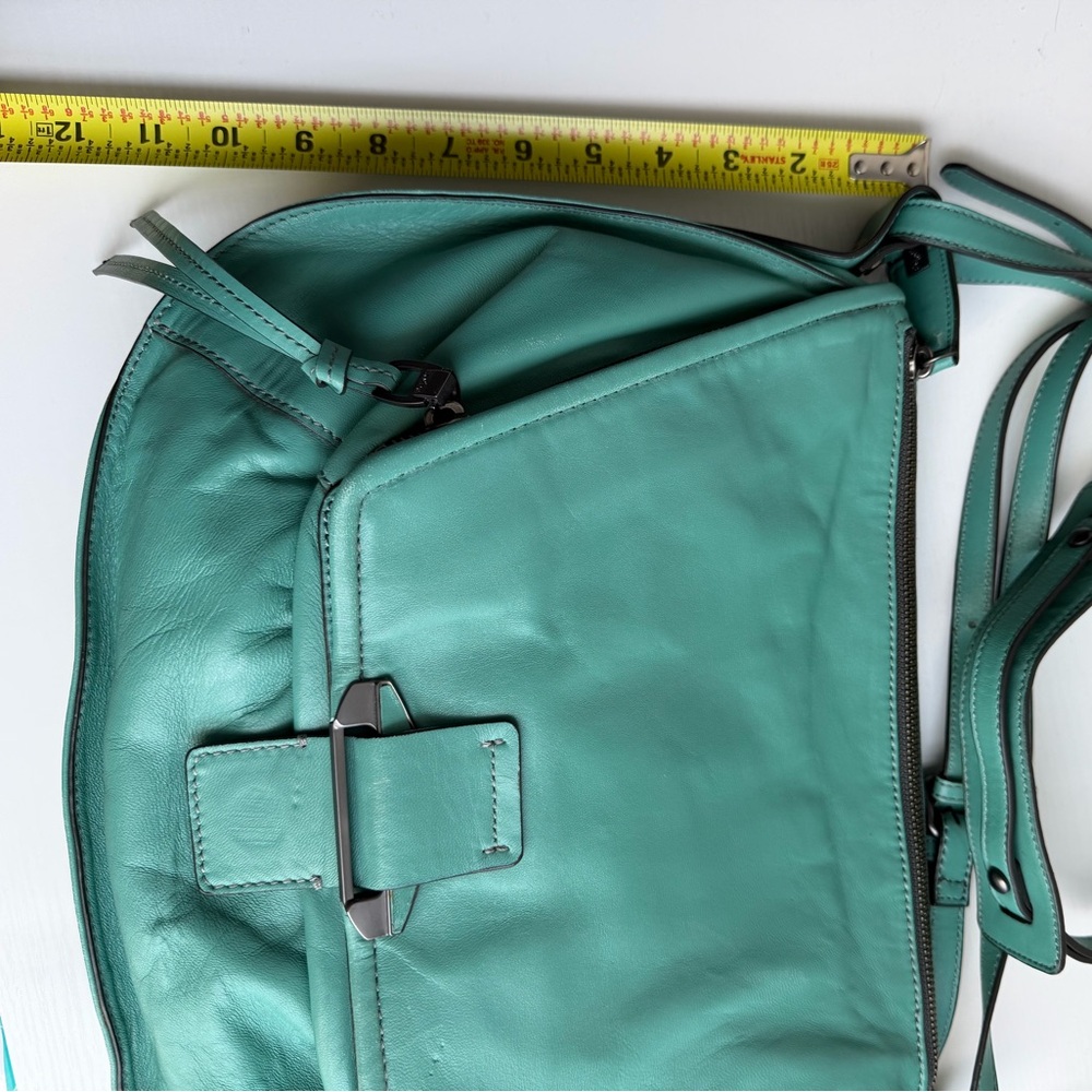 NWT Kooba Leroy Leather Cross Body Bag in Sea Glass blue teal - Picture 15 of 16